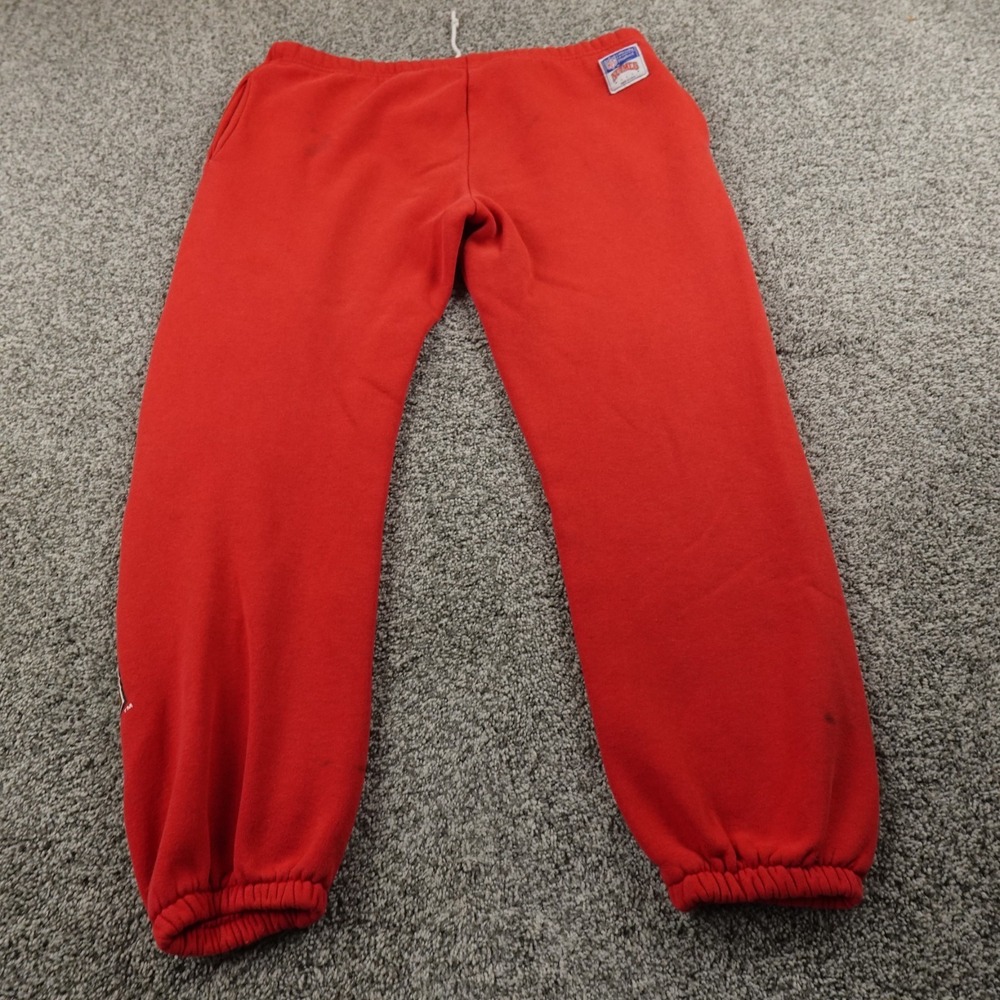 VTG San Francisco 49ers Sweatpants Mens M Red NFL Football Jogger Nutmeg 90s USA - Picture 10 of 16